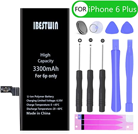 Battery for iPhone 6 Plus, IBESTWIN 3300mAh Replacement Battery for iPhone 6 Plus with Full Tool Kit and Instructions-0 Cycle 3 Years Warranty