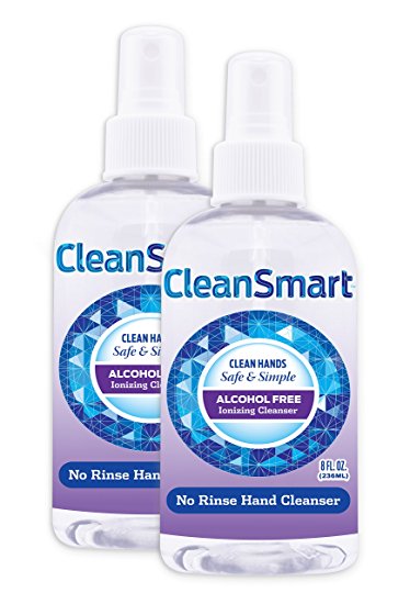 CleanSmart Antimicrobial Skin Cleanser, Alcohol-Free, Safe Cleanser for Hands with Eczema, 8oz Spray, 2Pk
