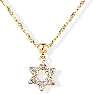 PAVOI 14K Gold Plated Whimsical Charm Necklace for Women | Adjustable Sliding Chain Dainty Cubic Zirconia Initial Letters Star Heart Dog Tag Religious Pearl Necklace Charms Pack