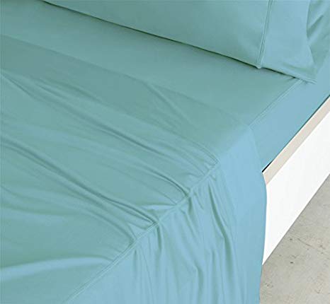 SHEEX Luxury Copper Sheet Set with 2 Pillowcases, Ultra-Soft, Breathable PRO Ionic Copper Fabric for a Cool, Dry and Comfortable Night's Sleep, Aqua (Full)