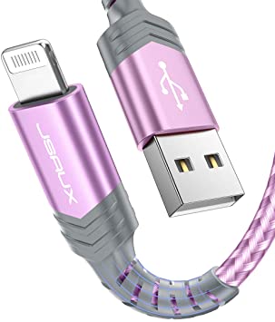 iPhone Charger Cable 6ft, JSAUX [Upgarded C89 Apple MFi Certified] Lightning Cable Nylon Braided USB Fast Charging Cord Compatible with iPhone 11 Xs Max X XR 8 7 6s 6 Plus SE 5 5s, iPad, iPod-Purple