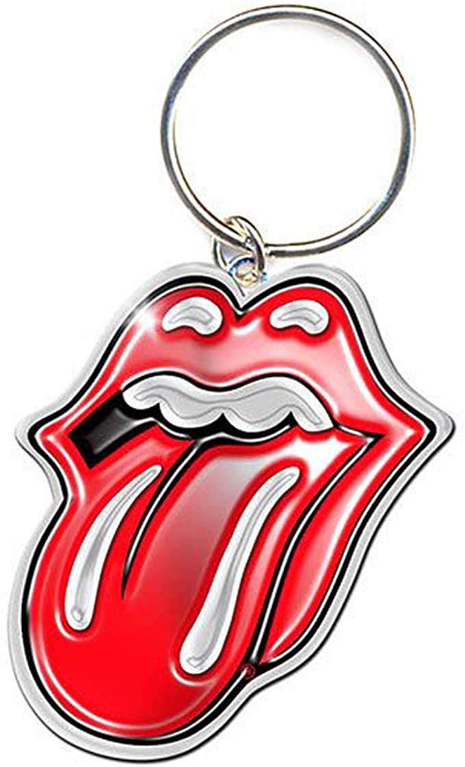The Rolling Stones Keyring Keychain Classic Tongue Logo Official New Metal Size One Size Black