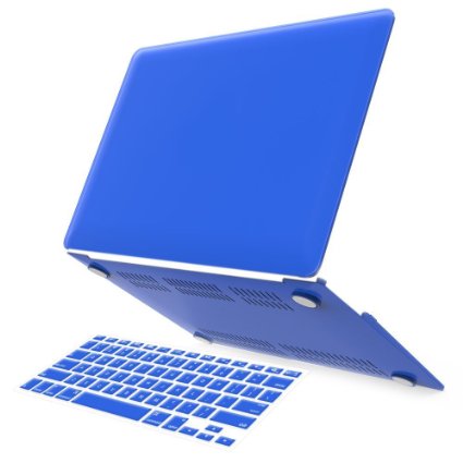 iBenzer - 2 in 1 Macbook Air 11" Soft-Skin Plastic Hard Case Cover & Keyboard Cover for Macbook Air 11" NO CD-ROM (A1370/A1465), Royal Blue MMA11RBL 1