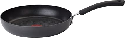 T-fal E76507 Ultimate Hard Anodized Scratch Resistant Titanium Nonstick Thermo-Spot Heat Indicator Anti-Warp Base Dishwasher Safe Oven Safe PFOA Free Saute / Fry Pan Cookware, 12-Inch, Gray