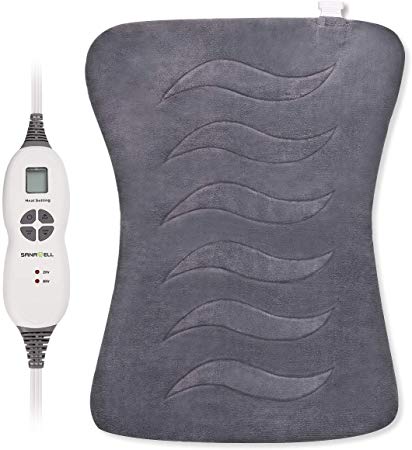 XXL Back Heating Pad for Cramps Relief with X-Large Size 20" x 28" - Soft Electric Moist Heated Pad for Full Back Pain with Auto Shut-off, 6 Heat Settings Fast-heating Technology and Storage Bag