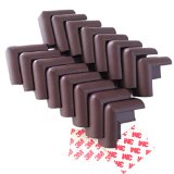 16-pieces Cushion Value Pack Premium Childproofing Corner Guard Child Safety Home Safety Furniture and Table Edge Corner Protectors Brown