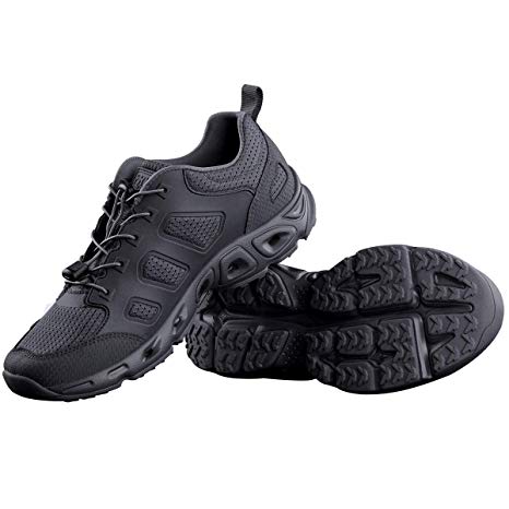 FREE SOLDIER Men's Tactical Shoes Summer Breathable Ultra Light Quick Dry Hiking Shoes for Water Dry Land Trekking Tactical Boots