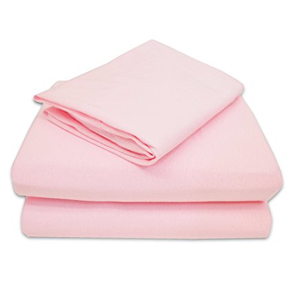 TL Care 100% Jersey Cotton 3-Piece Toddler Sheet Set, Pink