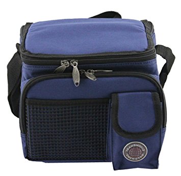Transworld Durable Deluxe Insulated Lunch Cooler Bag (Many Colors and Size Available) (9" x 7" x 8", Navy)