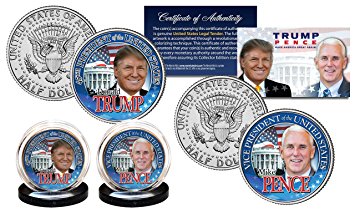 DONALD TRUMP Pres & MIKE PENCE VP 45th President OFFICIAL 2016 U.S. 2-Coin Set