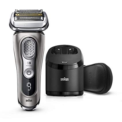 Braun Series 9 9385cc Latest Generation Electric Shaver, Rechargeable & Cordless Electric Razor for Men - Clean&Charge Station, Leather Travel Case