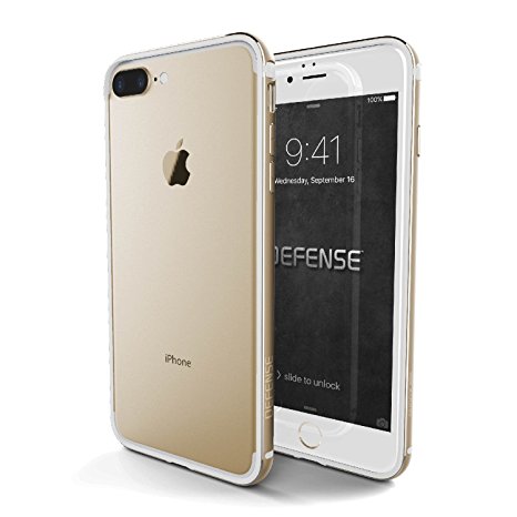 X-Doria Bumper Case for iPhone 7 Plus (Defense Edge) Anodized Aluminum & TPU Frame - Protective iPhone 7 Plus Case, Gold