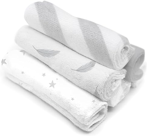 Kushies Baby Washcloths 6-Pack - Washcloths for Face & Body - Ultra Soft Baby Washcloths/Towels - Newborn Baby Wash Cloth - Girls PRT