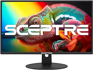 Sceptre New 24-inch Professional Monitor 100Hz 1ms HDMI x2 VGA 100% sRGB Build-in Speakers, Eye Care Machine Black 2024 (E248W-FW100TR)