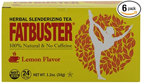 Fatbuster Herbal Slenderizing Tea Weight Loss Diet Tea, Lemon Flavor, 24 Count (Pack of 6)