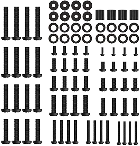 Universal TV Hardware Kit Includes M4 M5 M6 M8 TV Screws Washers and Spacers for TV/Monitor Work with Any TV Mount up to 80” Black