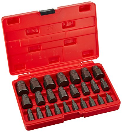 Neiko 04204A Hex Head Multi-Spline Screw and Bolt Extractor Set | 25-Piece Set | 1/8” to 7/8” by 1/32” Increment