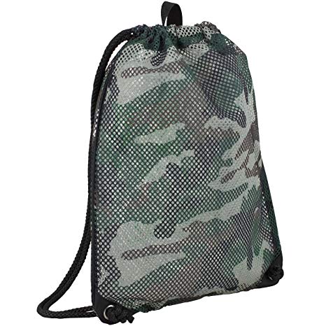 EASTSPORT High-Capacity Mesh Drawstring with Cinch-able Closure, Army Camo