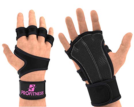 Weight Lifting Workout Gloves With Non-Slip Silicone Grip Padding to Avoid Calluses - For Cross Training, WODs, Weightlifting, Gym Work Out Training - With Wrist Wrap Support for Men & Women