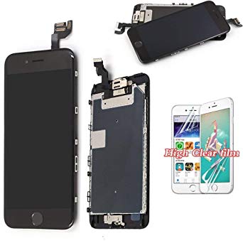 recyco Compatible Screen Replacement for iPhone 6s Plus Black - Touch Digitizer Display with Home Button Front Camera  Proximity Sensor   Ear Speaker Full Assembly Frame   Tools
