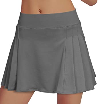 RainbowTree Women's Golf Skirt Tennis Skort Pleated with Side Inner Pockets Indoor Exercise