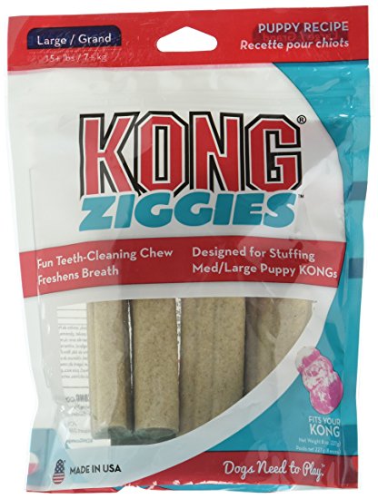 KONG Puppy Stuff'N Ziggies Large Dog Treat, 8-Ounce