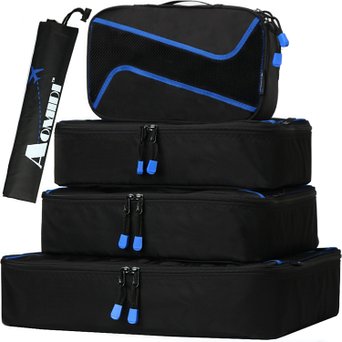 Aomidi 4 Set Packing Cubes - Travel Luggage Packing Organizers with Laundry Bag