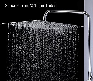 MYHB 16" Ultra-thin 304 Stainless Steel Rainfall Shower Head ,Luxury Durable Rain Showerhead,High Polish Chrom Mirror Surface