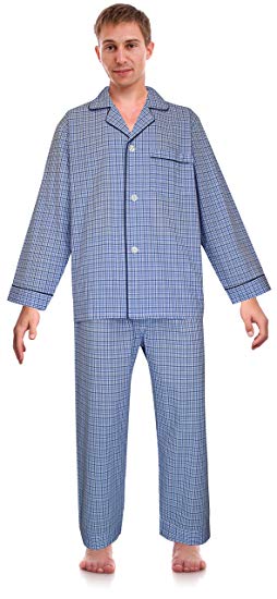 RK Classical Sleepwear Men’s Broadcloth Woven Pajama Set