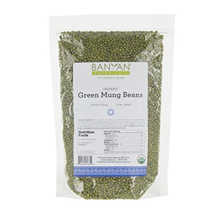 Banyan Botanicals Green Mung Beans - USDA Organic - Non GMO - For Soups, Sprouts, & Easy Digestion 1.65 lb