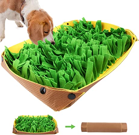 PrimePets Snuffle Mat for Dogs - Pet Interactive Nosework Feeding Mat for Indoor & Outdoor - Anti-Slip Washable Activity Pad for Boredom, Foraging Skills Training