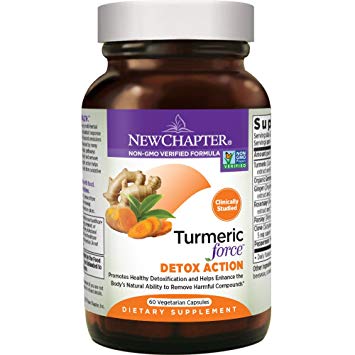 New Chapter Turmeric Supplement   Daily Detox - Turmeric Force Detox Action with Green Tea   Ginger   NO Black Pepper Needed   Non-GMO Ingredients - 60 Vegetarian Capsule