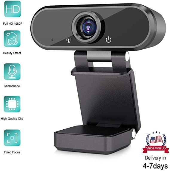 HD Webcam with Microphone, Auto Focus 1080p Web Camera for Video Calling Conferencing Recording, PC Laptop Desktop USB Webcams