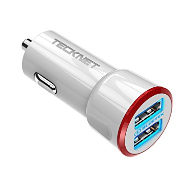 TeckNet PowerDash 4.8A/24W 2-Port Rapid USB Car Charger with BLUETEK Technology for Apple iPhone, iPad Air, iPad Mini, iPod, Samsung Galaxy and More Mobile Phone and Tablets