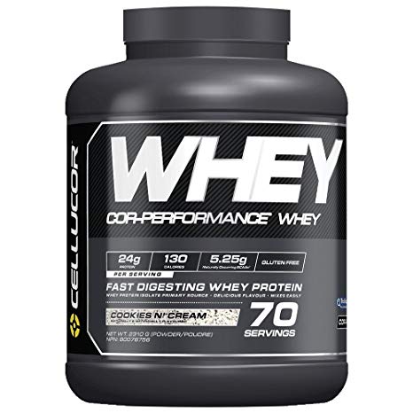 Cellucor Whey Protein Isolate & Concentrate Blend Powder with BCAAs, Post Workout Recovery Drink, Gluten Free Low Carb Low Fat, Cookies N' Cream, 70 Servings