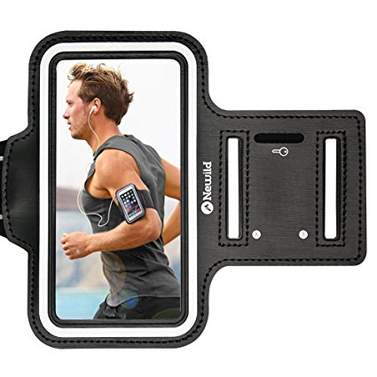 IPhone 7 Plus Armband, Newild Water Resistant Sports with Key and Card Holder for iPhone 6 Plus, 6S Plus (5.5-Inch), Galaxy S6/S5, Note 4. Reflective Stripes for Maximum Safety During Night Running