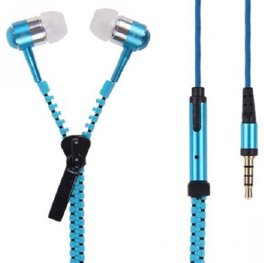 Zipper Style Tangle Free Earphones Headphones For Mobile Phone