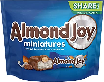 ALMOND JOY Chocolate Coconut Candy, Miniatures, 10.2 oz Bag