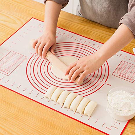 Silicone Pastry Mat Non Stick Extra Thick Baking Mat with Measurement Fondant Mat, Counter Mat, Dough Rolling Mat, Oven Liner, Pie Crust Mat (16''(W)20''(L))