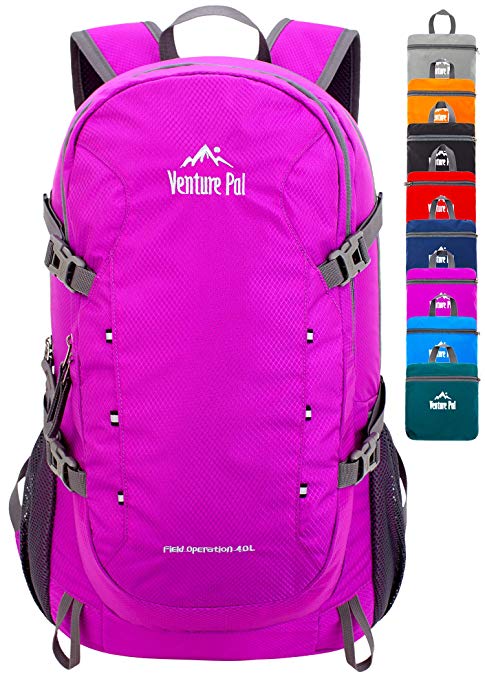 Venture Pal 40L Lightweight Packable Backpack with Wet Pocket - Durable Water Resistant Travel Hiking Camping Outdoor Daypack for Women Men