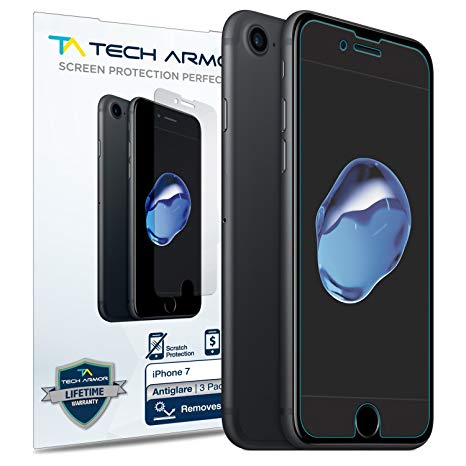 Tech Armor Anti-Glare/Fingerprint Film Screen Protector for Apple iPhone 7/iPhone 8 (4.7 inch) - Clear [3-Pack]