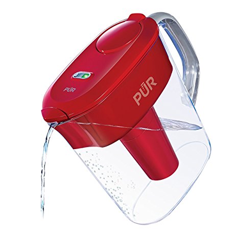 PUR 11 Cup Ultimate Pitcher with LED & Lead Reduction Filter, Red