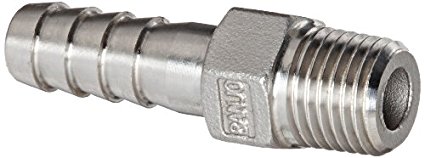 Banjo HB025-038SS Stainless Steel 316 Hose Fitting, Adapter, 1/4" NPT Male x 3/8" Barbed