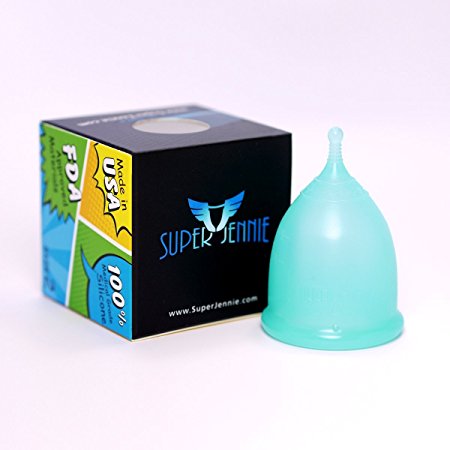 Anigan Super Jennie, Top-Quality, Reusable Menstrual Cup, Eco-Friendly Alternative to Tampons, Small Teal