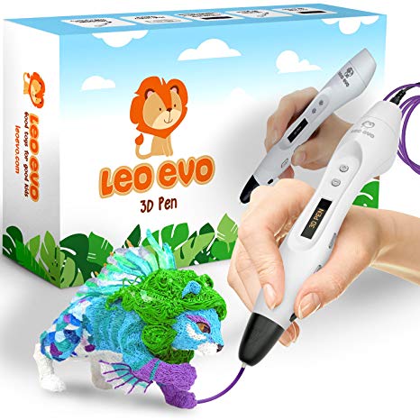 Leo-Evo Professional 3D Drawing Pens - 3D Printing Pens - 3D Printer Pen Set with PLA Filament Refills for Kids Teens Adults Doodling Artist Drawing - Best Stencil Safe and Easy to Use (Professional)