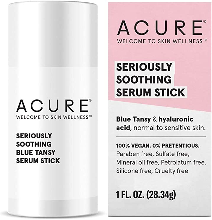Acure Seriously Soothing Serum Stick 100% Vegan for Dry to Sensitive Skin Blue Tansy & Hyaluronic Acid - Soothes & Hydrates 1 Oz (ES1156)