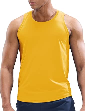 MIER Men's Tank Tops Workout Sleeveless Tee Shirts Muscle Athletic Gym Running Beach Tanks for Men, Quick Dry