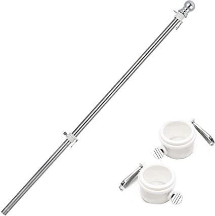 diig 7FT Flag Pole Kit,Stainless Steel Heavy Duty American US Flagpole, Rustproof for Outdoor Garden Roof Walls Yard Truck (Without Bracket)