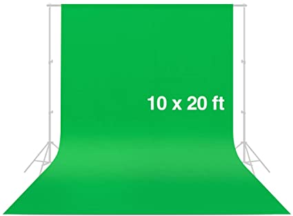 CRAPHY Photo Studio Backdrop 10 x 20FT / 3 x 6M Silk Cotton Cloth Collapsible Background Lightweight Seamless Sheet for Professional Photography- Green