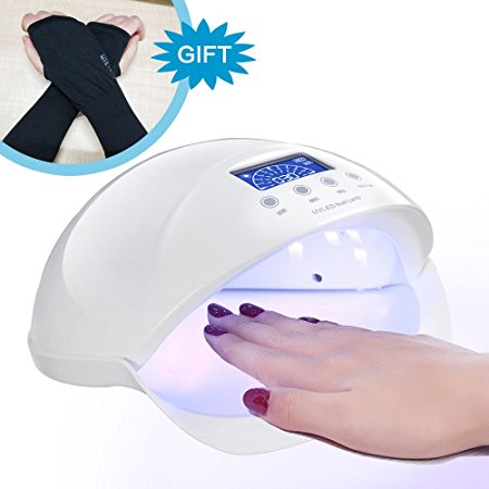 Best LED Gel Nail UV Light For Nails Polish Curing Plus Anti-UV Gloves Gift Kit, 50W Professional Quickly Harden Gel Nail Dryer Lamp With Motion Sensor